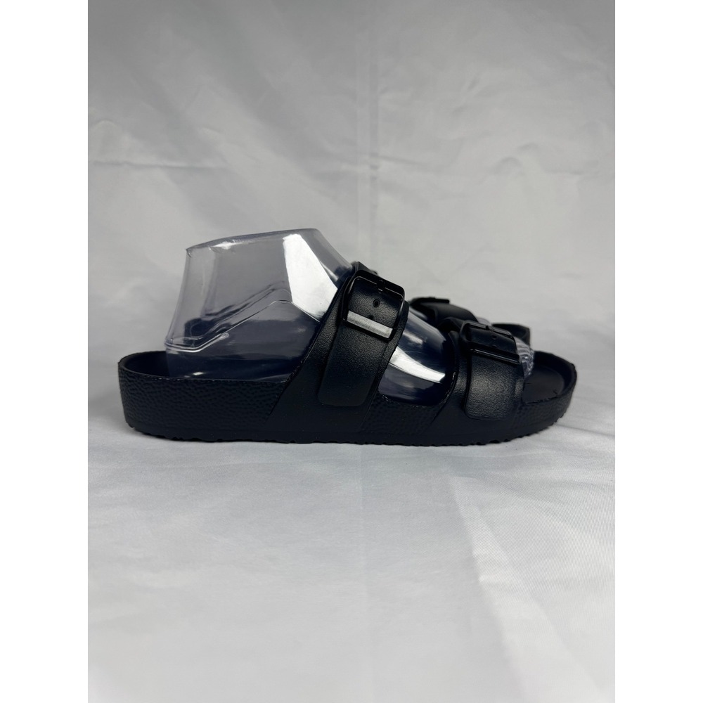 Shade & Shore Neida Womens US 9 Slide Black Double Strap Open Toe Slip On Sandal